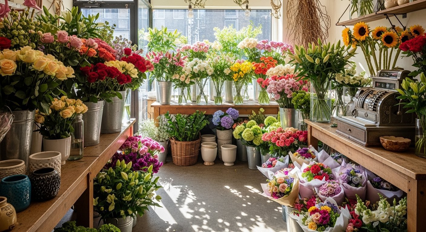 Beautiful flower shop interior